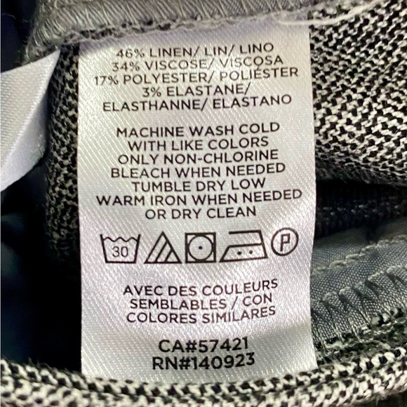 LOFT slim style pants in Black/white crosshatch pattern. Size-8 - Picture 4 of 4